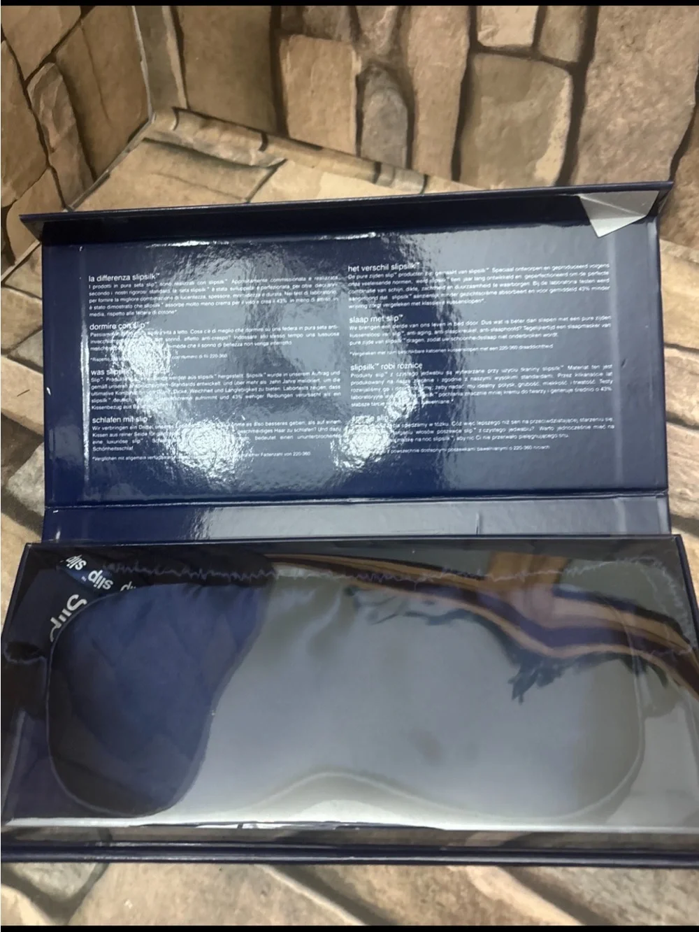 NIB Slip Pure Silk Sleep Mask in a navy blue